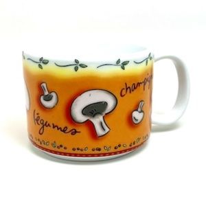 VINTAGE JOCHA MSC "MUSHROOMS" SOUP CUP/ BOWL/ MUG LARGE -14 oz KITCHEN DECOR